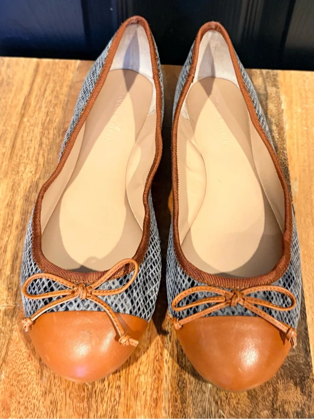 Banana Republic Leather Snakeskin Print Ballet Flats 9